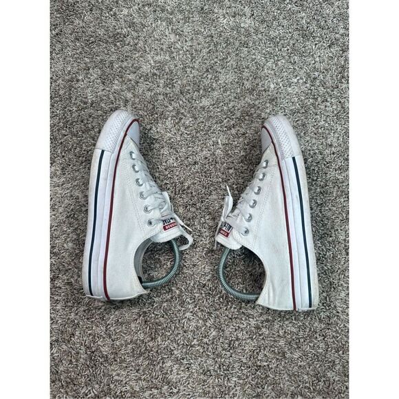 converse low top sneakers white canvas lace up shoes women’s size 7 - Picture 5 of 11